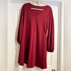 Elegant Red V-Neck Dress